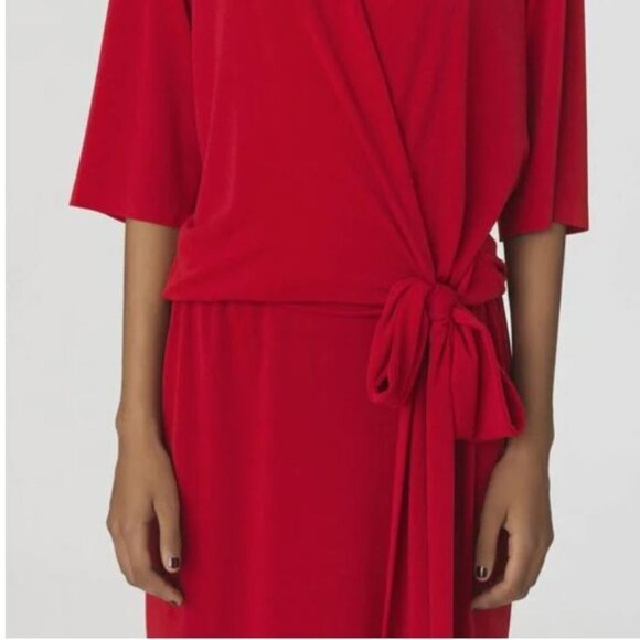 NWT  Malene Birger Night Blue Short sleeve V-Neck Qizi Midi Wrap Dress Size XS - Picture 6 of 16